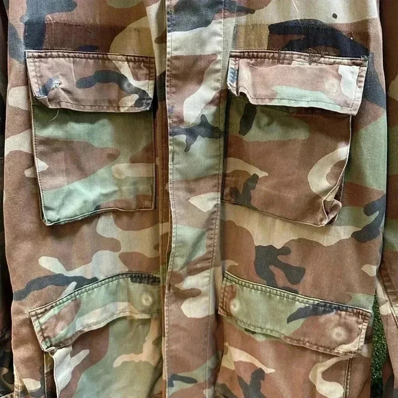 Vintage  Military Camouflage Button-up Shirt Large - Picture 4 of 4